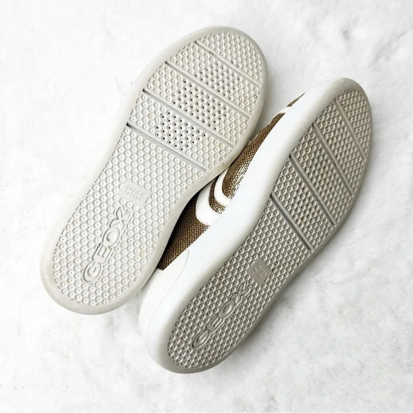 Geox Gold Sequin Tennis Shoes Size 7 - Picture 5 of 6